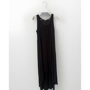 Spense Black Sleeveless Maxi Jersey Whimsygoth Stretch Hi Low XLarge Boho